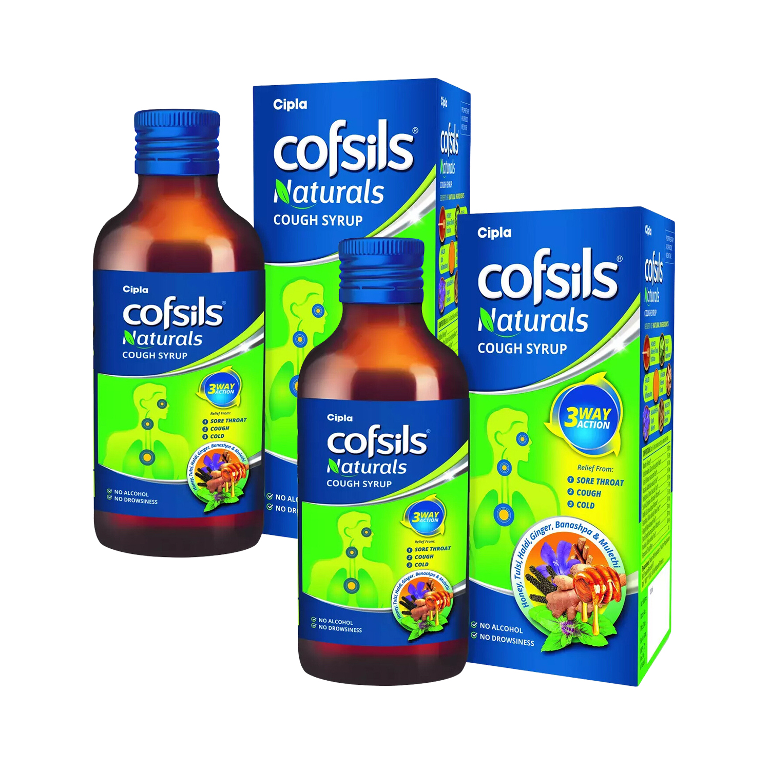 Cipla Cofsils Natural Cough Syrup 100ml Pack Of 2 Cureka Online