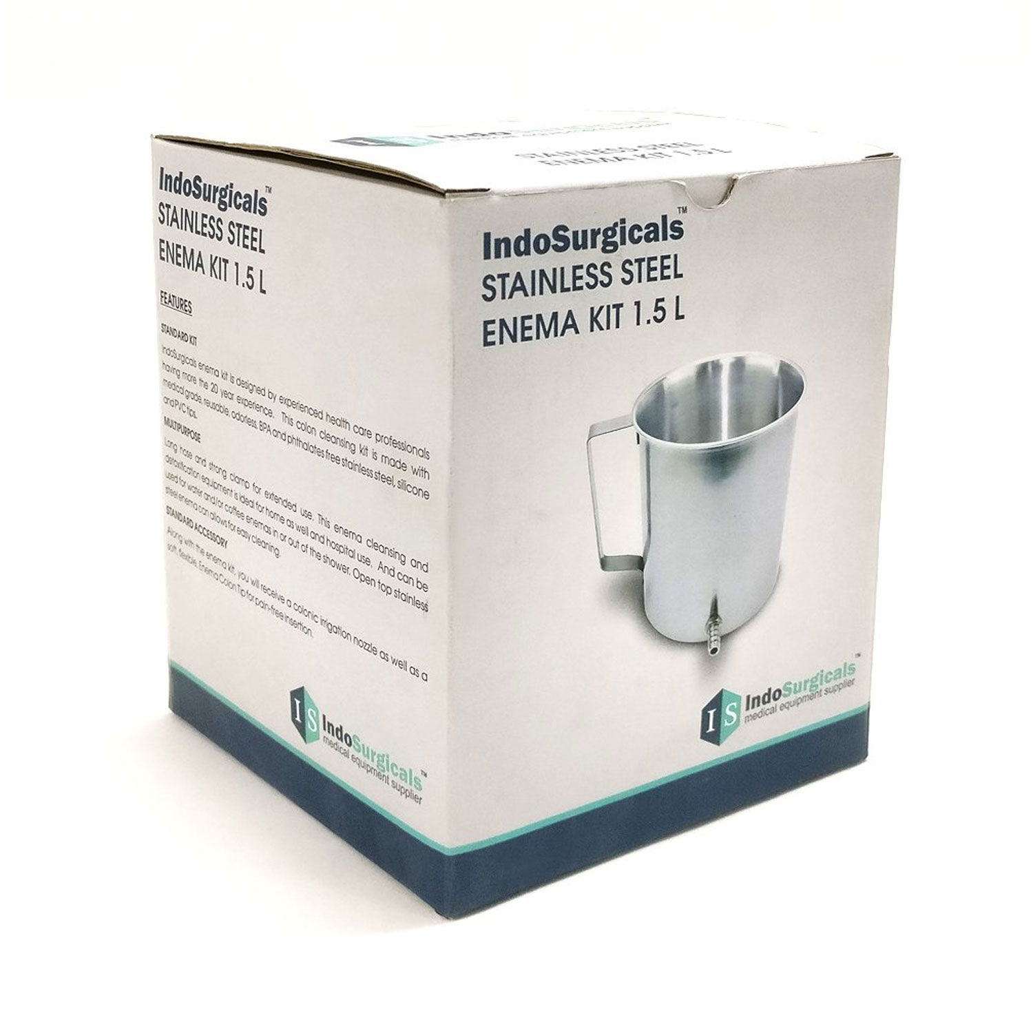 IndoSurgicals Enema Kit Stainless Steel 14032 1500ml Cureka