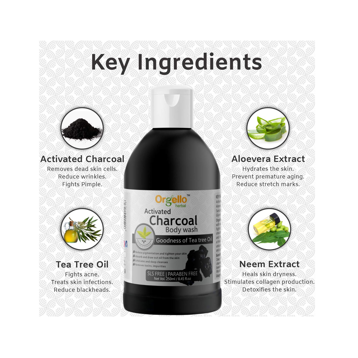 Orgello Herbal Activated Charcoal Body Wash Ml Cureka Online