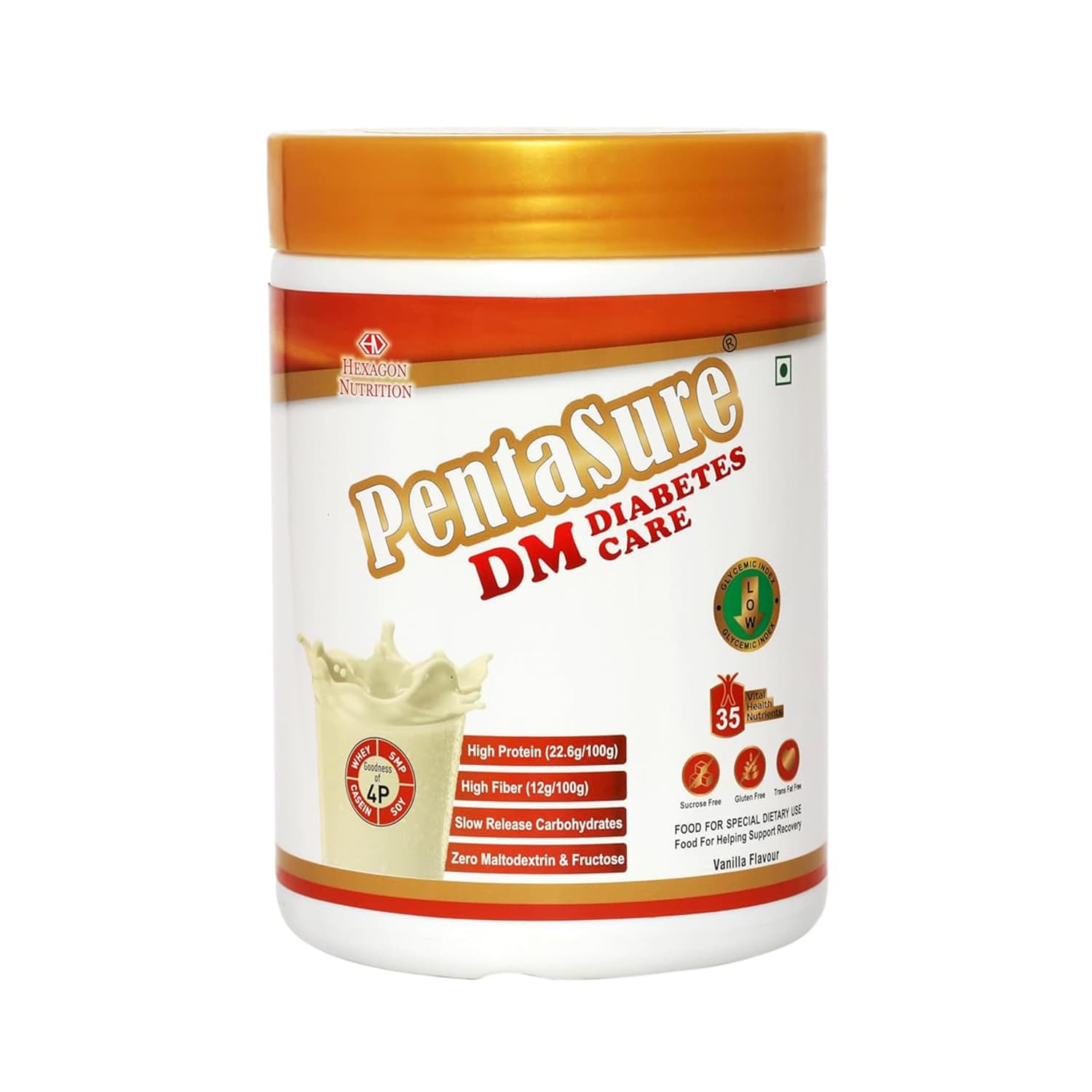 Pentasure DM Diabetes Protein Powder Creamy Vanilla and Cinnamon Flavour 400g