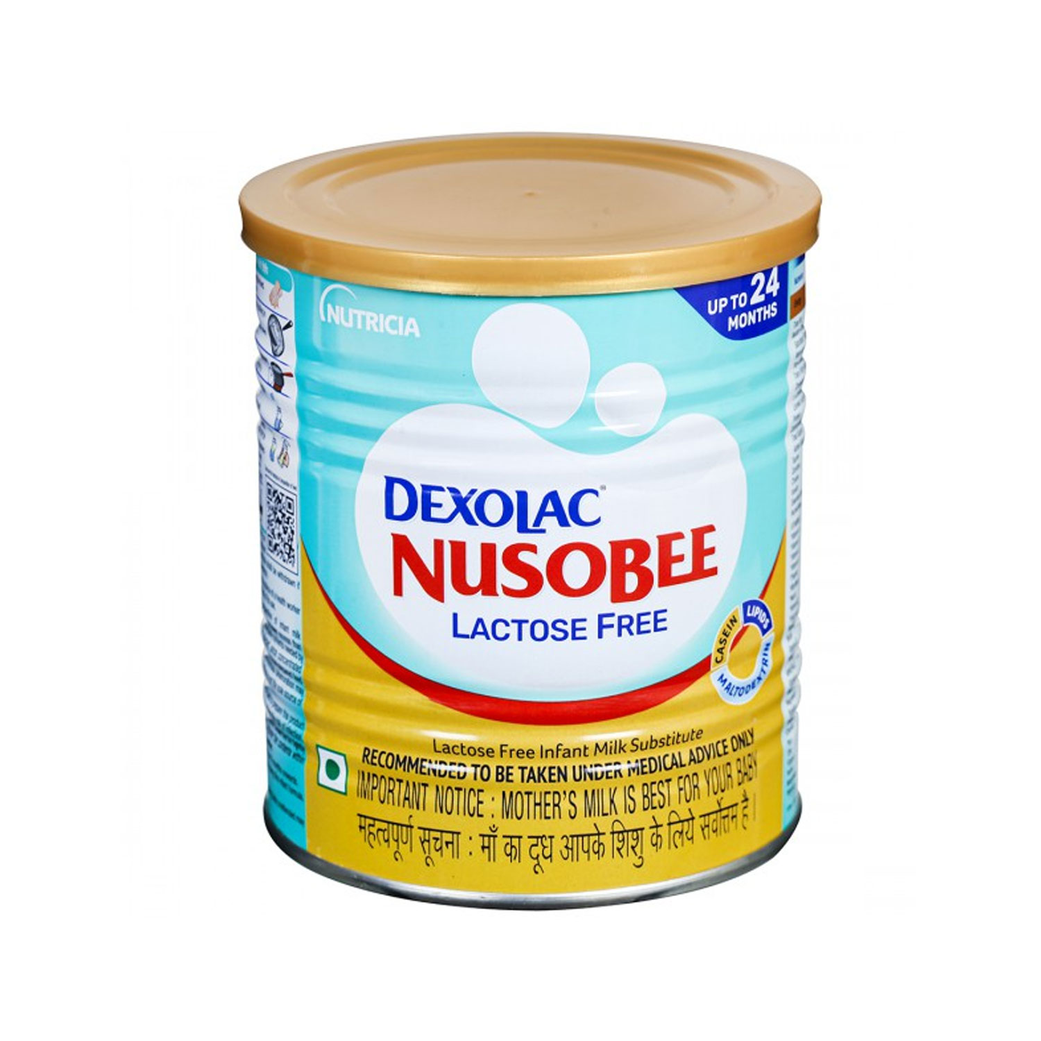 Dexolac Nusobee Casein 400g infant formula tin for milk protein allergy