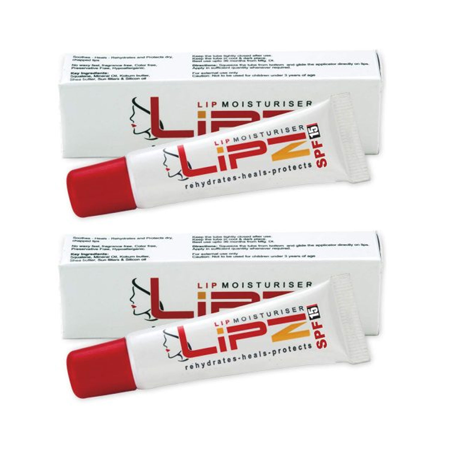 Lipz Lip Moisturizer with SPF 15 (Pack of 2)