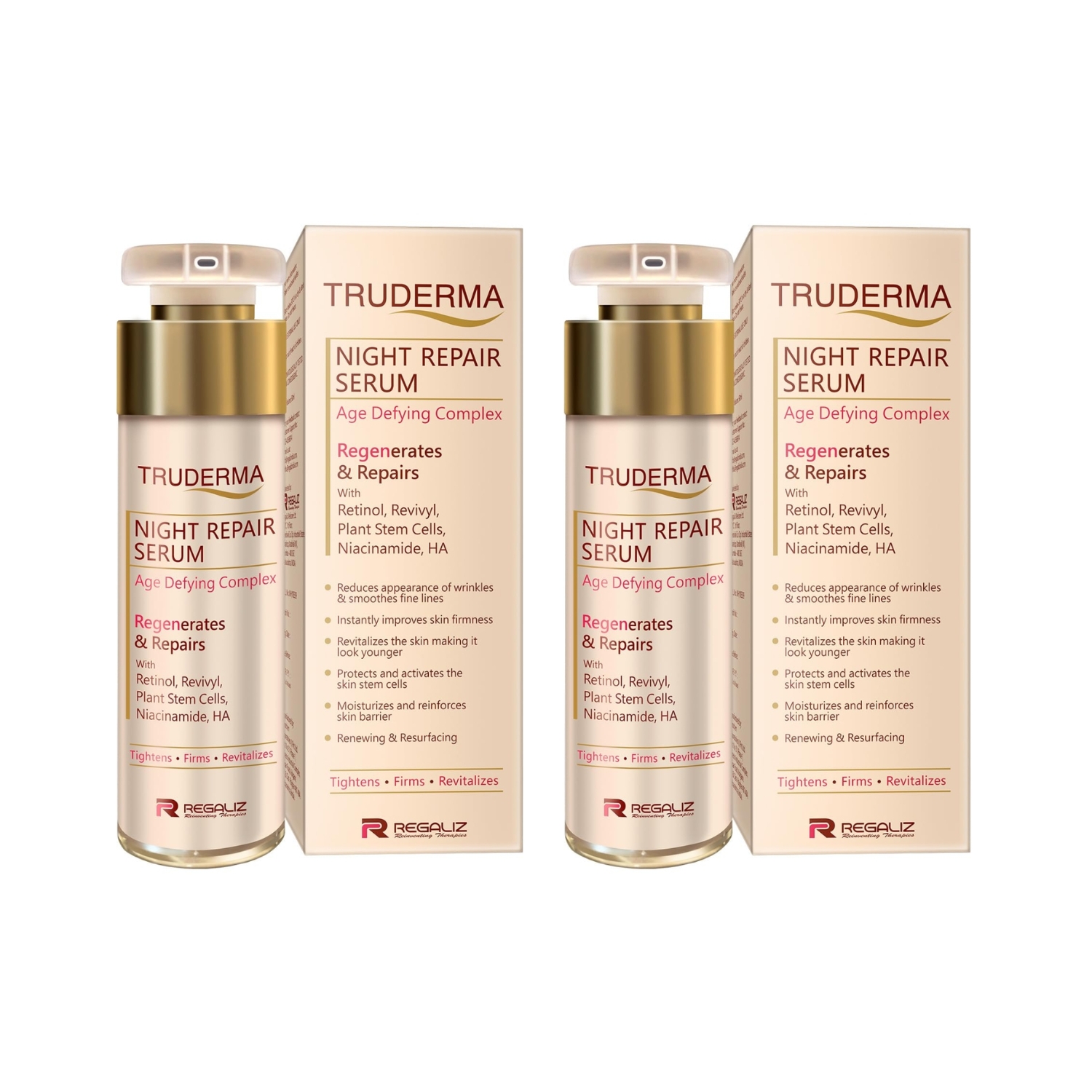 Regaliz Truderma Night Repair Serum 30ml (Pack of 2)