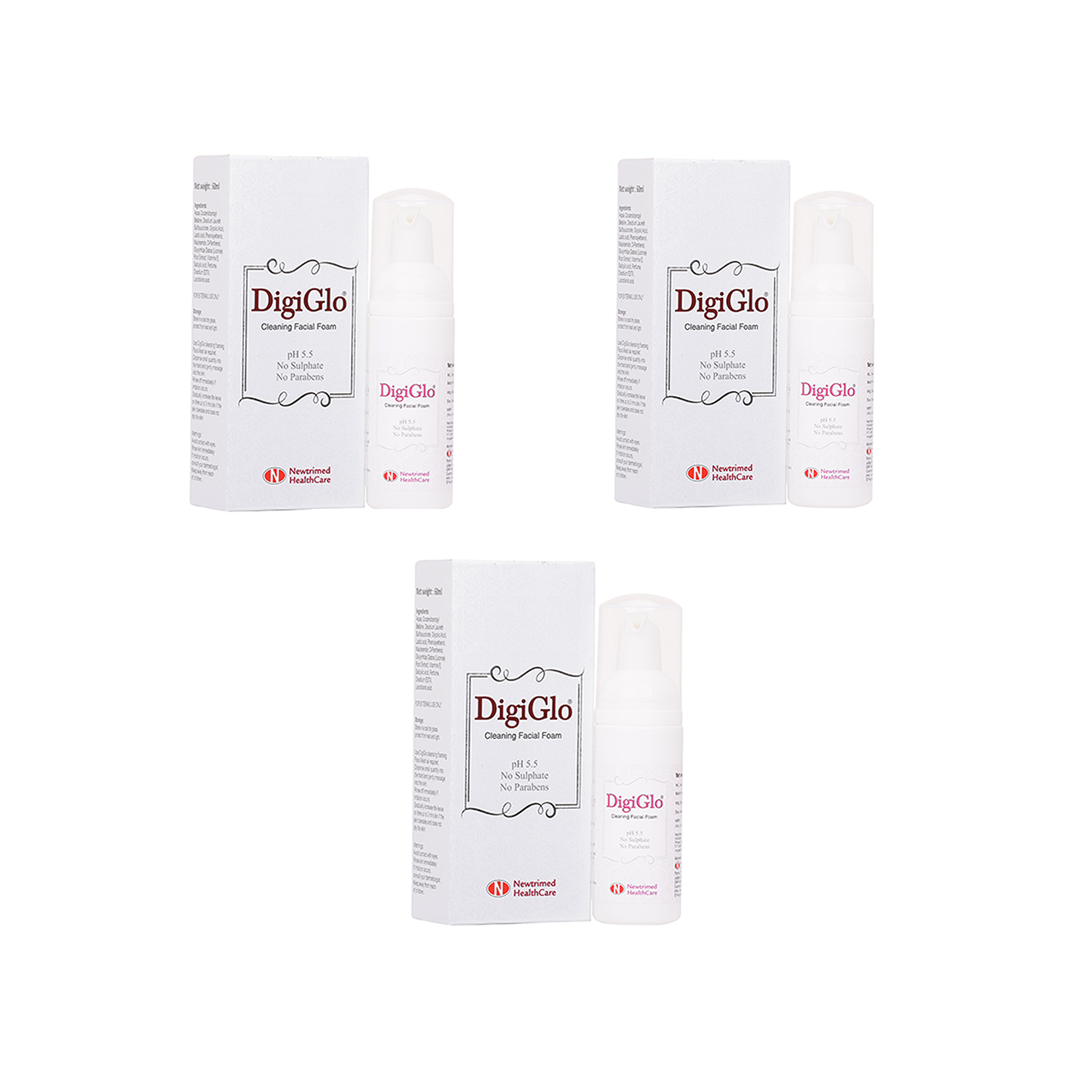 Newtrimed DigiGlo Foaming Facewash 50ml (Pack of 3)